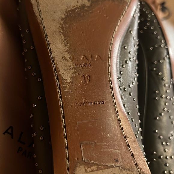 Alaia Ballet Flats Size 39 Grey Silver Studs - Picture 7 of 9